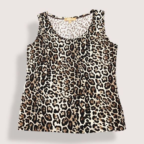 Ellen Tracy Leopard print sleeveless blouse - Picture 1 of 3